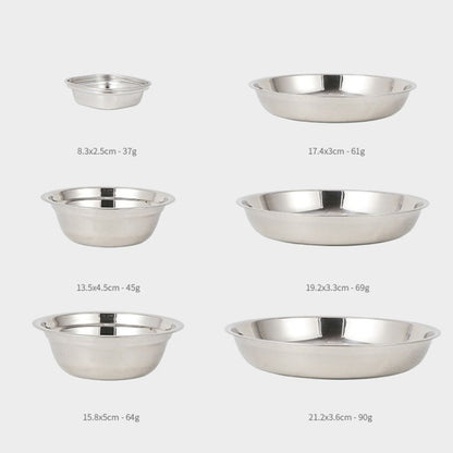 22 PCS / Set CLS Assiette portable en acier inoxydable Couverts de camping en plein air