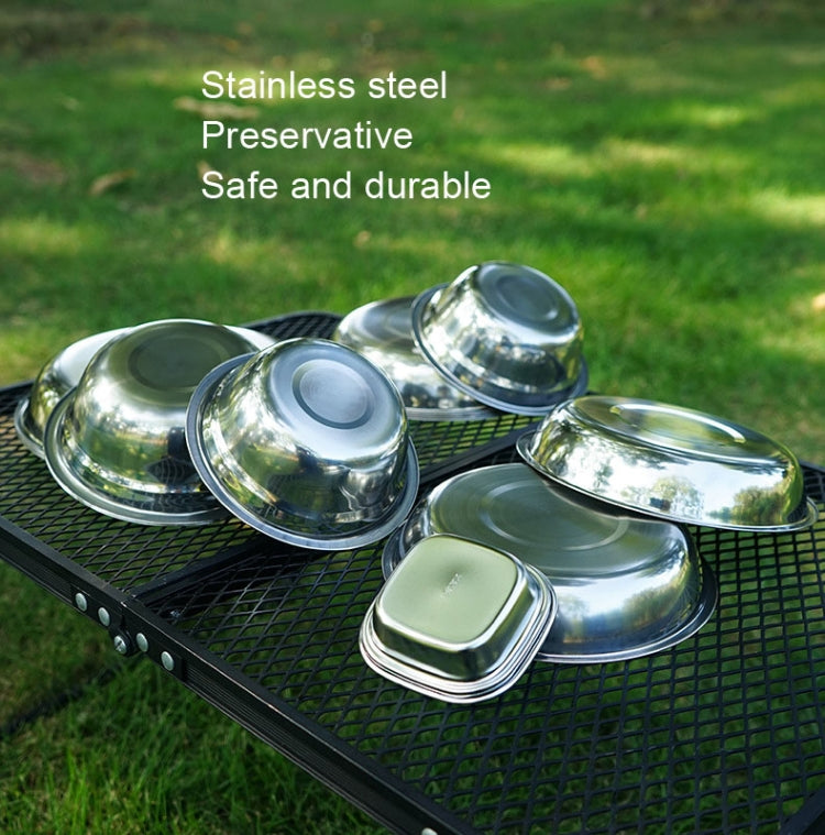 22 PCS / Set CLS Assiette portable en acier inoxydable Couverts de camping en plein air
