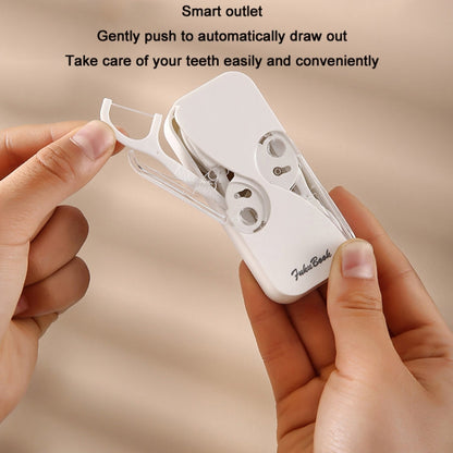 FukuBook Portable Mini Automatic Opening and Closing Floss Storage Box with Floss(Green)