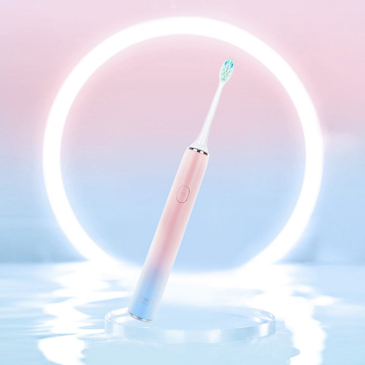 Brosse à Dents Électrique Intelligente USB Boorui BR-X7 pour Adultes, Brosse à Dents Ultrasonique à Gradient pour l'Hygiène Buccale (Rose)