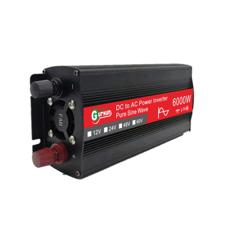 Onduleur sinusoïdal haute puissance Gurxun 6000W avec affichage numérique unique, spécification : 24V-220V