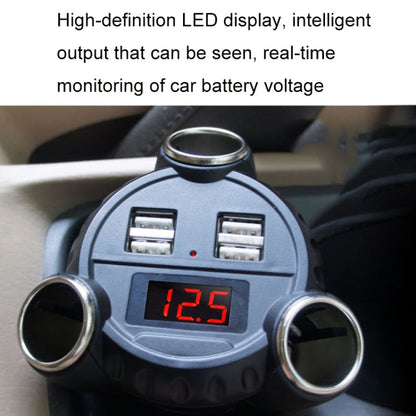 KingNeed C30 Four USB Car Charger 3 In 1 Car Cigarette Lighter