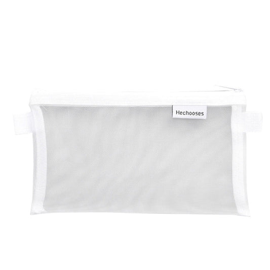 Il choisit la trousse à stylos portable D033 en maille transparente pour examen, style : Carré (blanc)