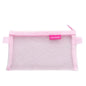 Il choisit la trousse à stylos portable D033 en maille transparente, style : carré (rose).