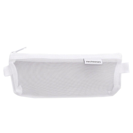Il choisit la Trousse à stylos portable D033 en maille transparente, Style : Triangle (Blanc).