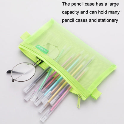Hechooses D033 Transparent Mesh Exam Portable Pen Bag, Style: Triangle (Gray)
