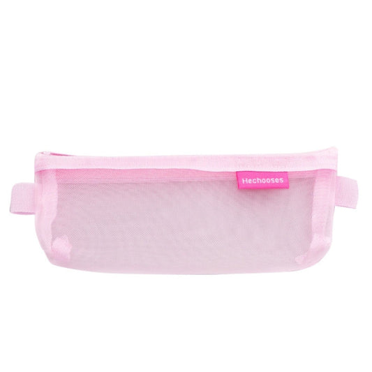 Il choisit le sac à stylo portable d'examen en maille transparente D033, style : triangle (rose).
