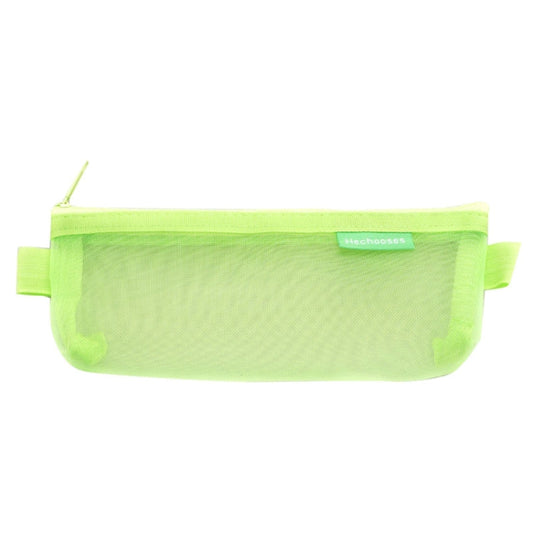 Il choisit la trousse à stylos portable D033 en maille transparente, style : Triangle (Vert)