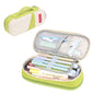 Deer Forest BL-A003 Macaron Large-capacity Double-layer Canvas Pencil Case Stationery Box(Fruit Green)