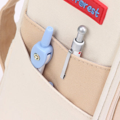 Deer Forest BL-A003 Macaron Large-capacity Double-layer Canvas Pencil Case Stationery Box(Cherry Pink)