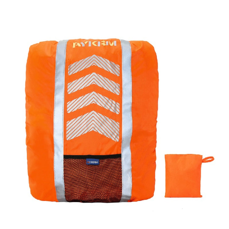 AYKRM AS6-007 Housse de protection imperméable et réfléchissante pour sac à dos de vélo (rouge fluorescent)