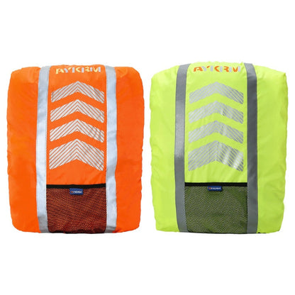 AYKRM AS6-007 Housse de protection imperméable et réfléchissante pour sac à dos de vélo (rouge fluorescent)