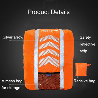 AYKRM AS6-007 Housse de protection imperméable et réfléchissante pour sac à dos de vélo (rouge fluorescent)