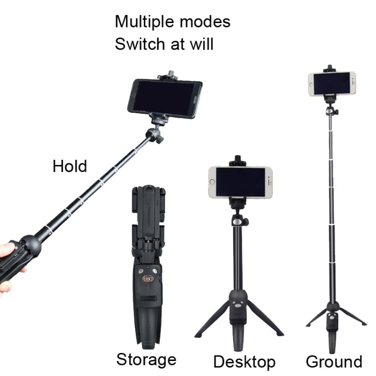 YUNTENG 9928N Mobile Phone Selfie Rod Tripod With Bluetooth Remote Control(23-120cm Black)