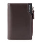 BEEDOVR 9902 Portefeuille court homme multi-cartes avec fermeture éclair pour carte d'identité (marron)