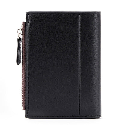 BEEDOVR 9902 Men Short Wallet Multi-card Zipper ID Bag(Black)