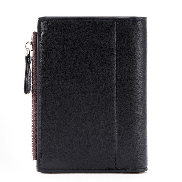 BEEDOVR 9902 Portefeuille court homme multi-cartes avec fermeture éclair pour carte d'identité (marron)