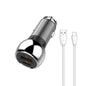 Chargeur de voiture rapide LDNIO C1 36W PD + QC 3.0, chargeur de voiture USB intelligent haute puissance avec câble micro USB