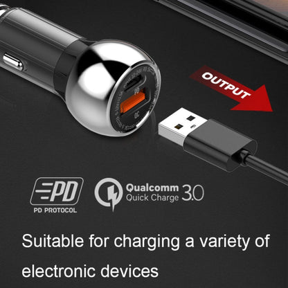 Chargeur de voiture rapide LDNIO C1 36W PD + QC 3.0, chargeur de voiture USB intelligent haute puissance avec câble micro USB