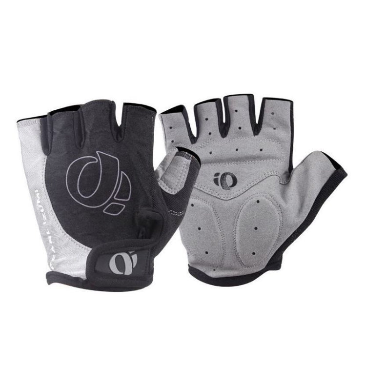 Gants antichoc demi-doigts YIZIMI, gants de cyclisme en silicone à doigts courts, taille : S (noir gris)