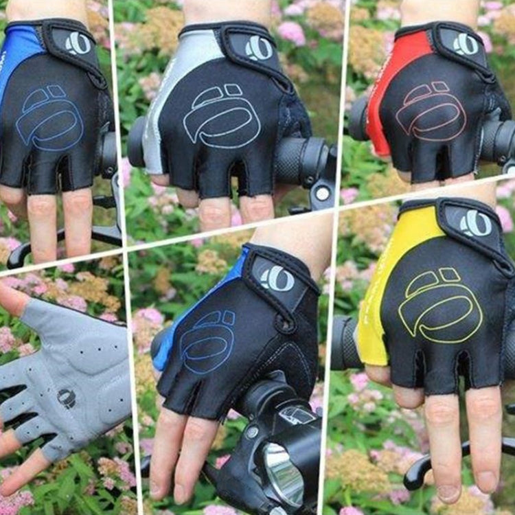 Gants de cyclisme YIZIMI antichoc demi-doigt en silicone, taille : XL (noir et rouge)