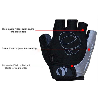 Gants de cyclisme YIZIMI antichoc demi-doigt en silicone, taille : XL (noir et rouge)