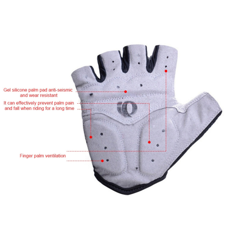 Gants de cyclisme YIZIMI antichoc demi-doigt en silicone, taille : XL (noir et rouge)
