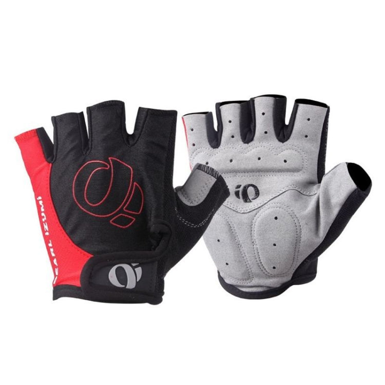 Gants de cyclisme YIZIMI antichoc demi-doigt en silicone, taille : XL (noir et rouge)