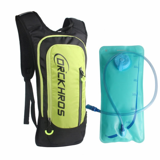 DRCKHROS DH116 Sac à dos de sport de cyclisme en plein air avec poche à eau, Couleur : Vert fluorescent + poche à eau