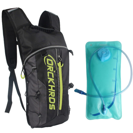 DRCKHROS DH115 Sac à dos d'hydratation pour course à pied, cyclisme et activités de plein air, couleur : noir-vert + poche à eau