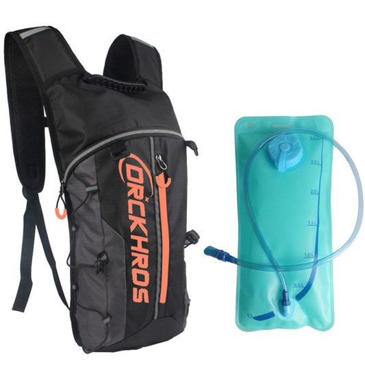 DRCKHROS DH115 Sac à dos de sport, course, cyclisme, extérieur avec poche à eau, Couleur : Noir Orange+Poche à eau