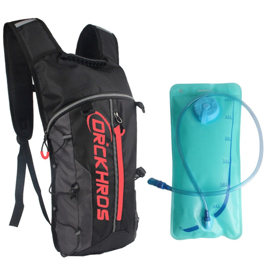 DRCKHROS DH115 Sac à dos de sport, course, cyclisme, extérieur avec poche à eau, Couleur : Noir Rouge+Poche à eau