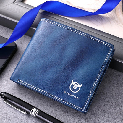 BULL CAPTAIN 032 Vintage Leather Wallets Coins Card Holder Wallet(Tea Green)