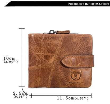 BULL CAPTAIN 01 Multifunctional Detachable Vintage Leather Buckle Horizontal Wallet(Brown)