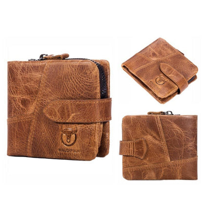 BULL CAPTAIN 01 Multifunctional Detachable Vintage Leather Buckle Horizontal Wallet(Brown)
