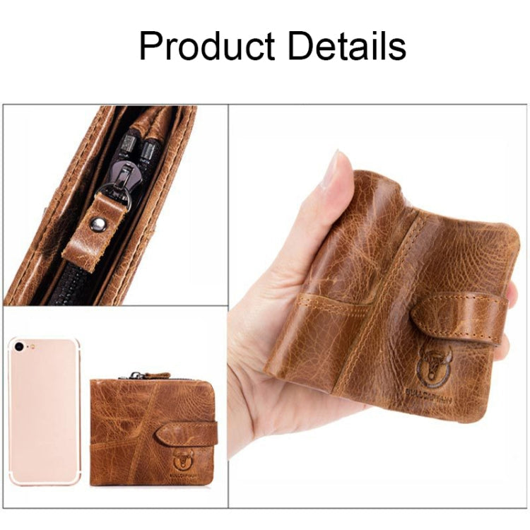BULL CAPTAIN 01 Multifunctional Detachable Vintage Leather Buckle Horizontal Wallet(Brown)