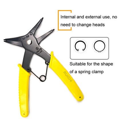 RUICHI 2 In 1 Multi-Function Clamp Spring Retainer Pliers(Yellow)