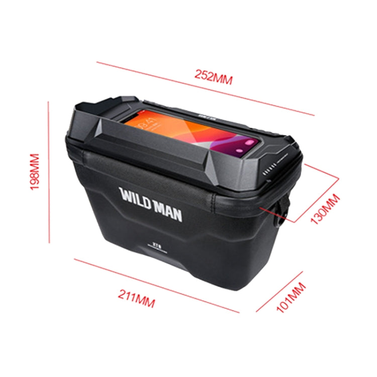 WILD MAN XT8 3L Bicycle EVA Hard Shell Touch Screen Waterproof Head Bag(Black)