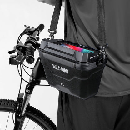 WILD MAN XT8 3L Bicycle EVA Hard Shell Touch Screen Waterproof Head Bag(Black)