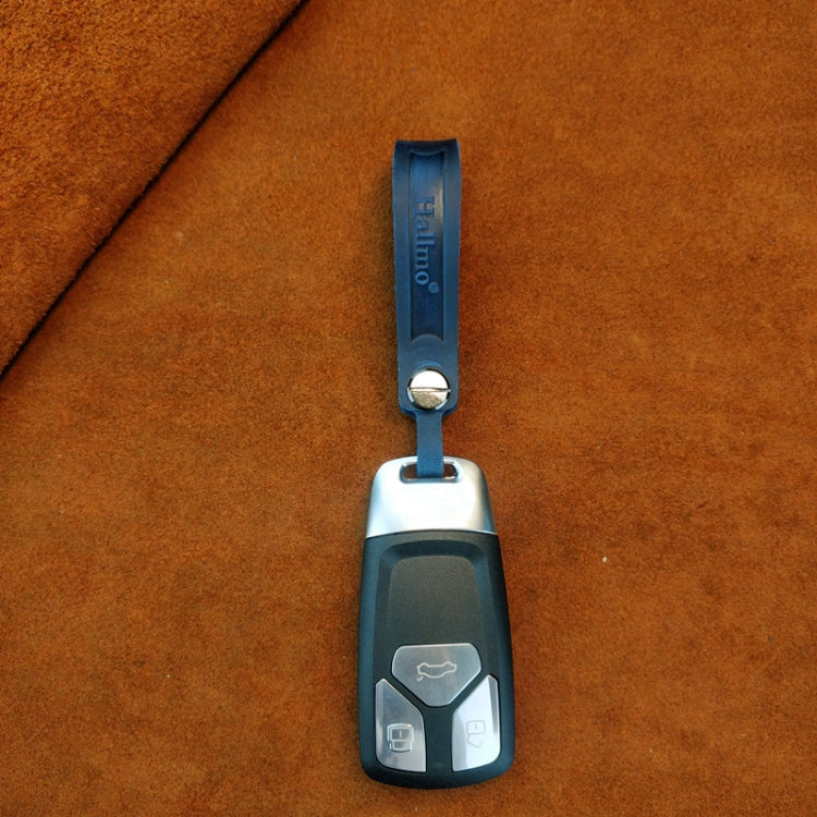 Hallmo First Layer Cowhide Leather Car Keychain(Crazy Horse Leather Brown)