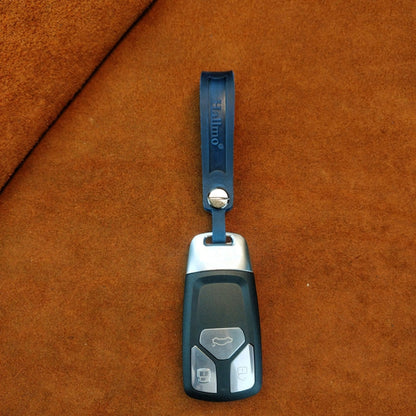Hallmo First Layer Cowhide Leather Car Keychain(Crazy Horse Leather Brown)