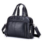 BULL CAPTAIN 0147 Sac bandoulière de voyage en cuir grande capacité Serviette (Noir)