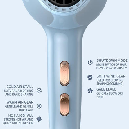 SENBAILU Household Blue Light Hot Cold Wind High Power Hair Dryer, Size: JP Plug(Blue)