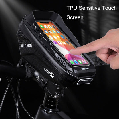 WILD MAN XT1 1L Bicycle EVA Hard Shell Phone Touch Screen Handlebar Bag(Solar Pattern)