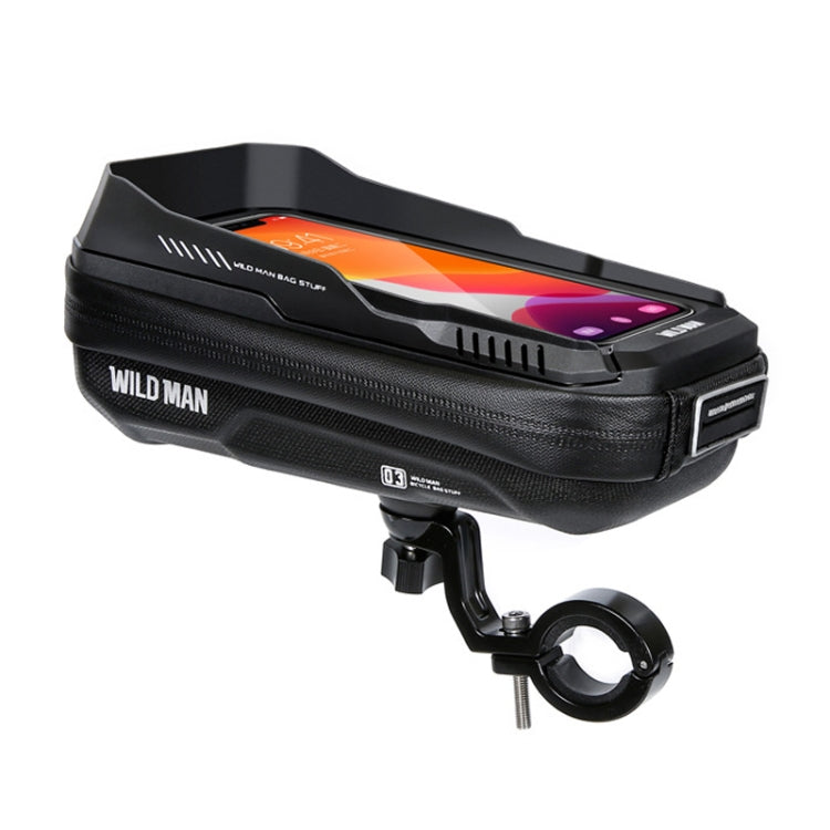 WILD MAN XT3S 0.6L Mountain Bike 360-Degree Rotating Phone Touch Screen Bag(Black)