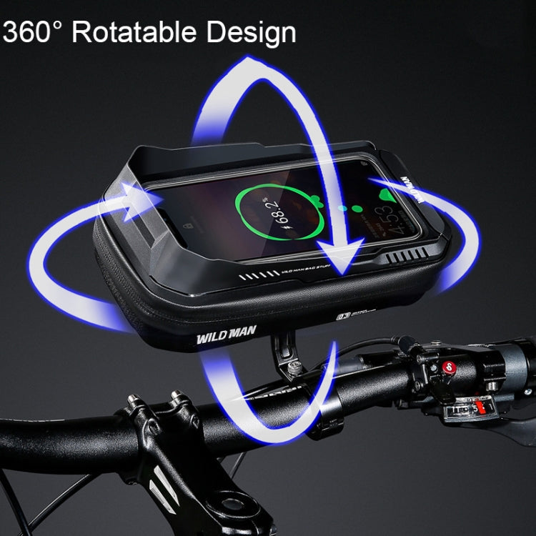 WILD MAN XT3S 0.6L Mountain Bike 360-Degree Rotating Phone Touch Screen Bag(Black)