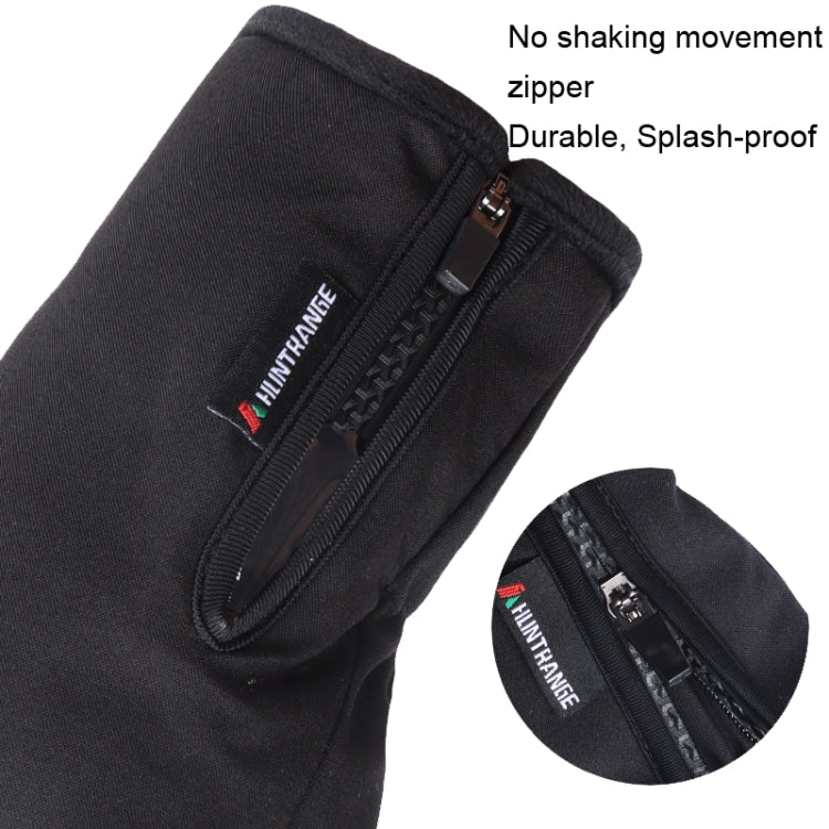 Gants de sport d'extérieur imperméables à écran tactile en velours HUNTRANGE A023, Taille : L (noir)