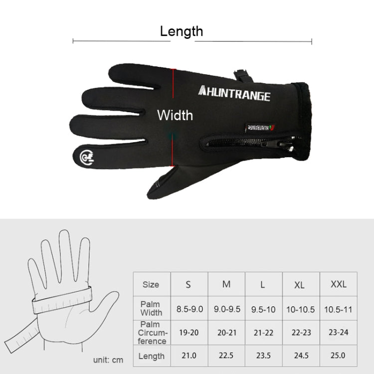 HUNTRANGE A022 Outdoor Waterproof Touch Screen Riding Keep Warm Gloves, Size: M(Gray)