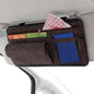 DE RAN FU Pare-soleil de voiture Boîte à lunettes Sac de rangement Voiture Flip Fourrure Colle Boîte Fermeture éclair Sac de cartes (Marron)