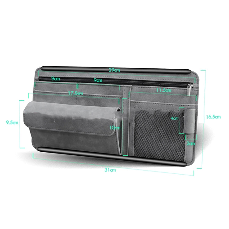 DE RAN FU Car Shade Glasses Box Storage Bag Car Flip Fur Glue Box Zipper Card Bag(Grey)